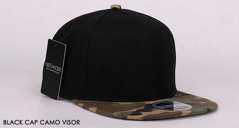 Casquette HATLANDER camouflage snapback en polyester – Casquette plate de baseball camouflage sans broderie – Casquette homme et femme🚚 Livraison rapide FelizShop