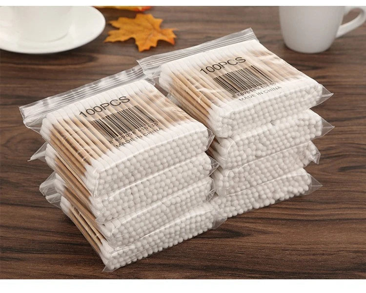 Lot de 500 Cotons-Tiges Jetables – Maquillage, Cils, Nettoyage Oreilles & Nez FelizShop