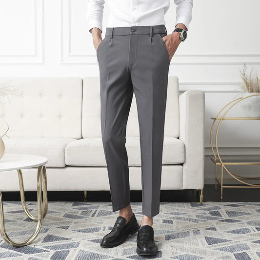 Pantalon de Costume Homme Slim – Tissu Infroissable, Coupe Droite Élégante🚚 Livraison rapide en 8 à 12 jours ouvrés depuis la France FelizShop