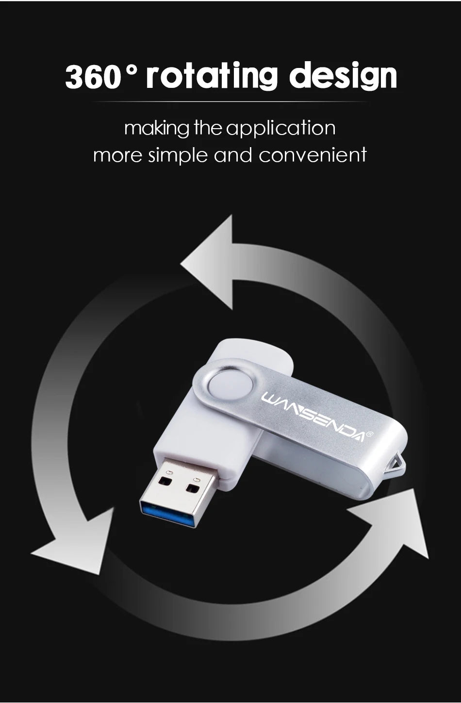 Clé USB 3.0 Métallique WANSENDA – 8Go à 256Go | Clé Pivotante Haute Vitesse & Durable 
🚚Livraison rapide gratuite et sécurisée FR FelizShop