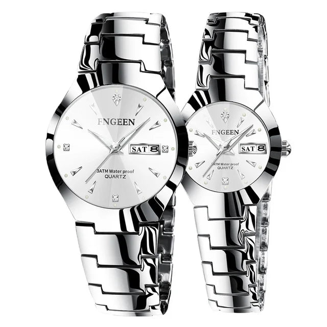 Montres Couple FNGEEN 2024 – Montre Homme & Femme de Luxe Acier Inoxydable FelizShop