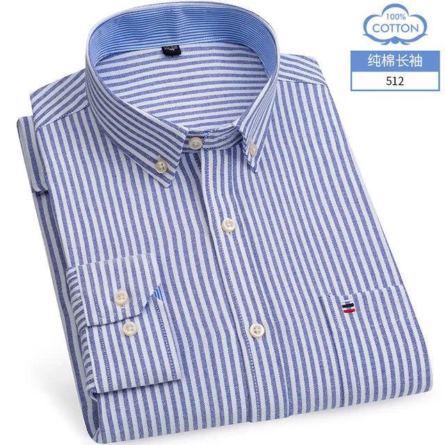Chemise Homme Grande Taille S-7XL – 100% Coton Oxford, Manches Longues, Coupe Slim – Business & Casual FelizShop