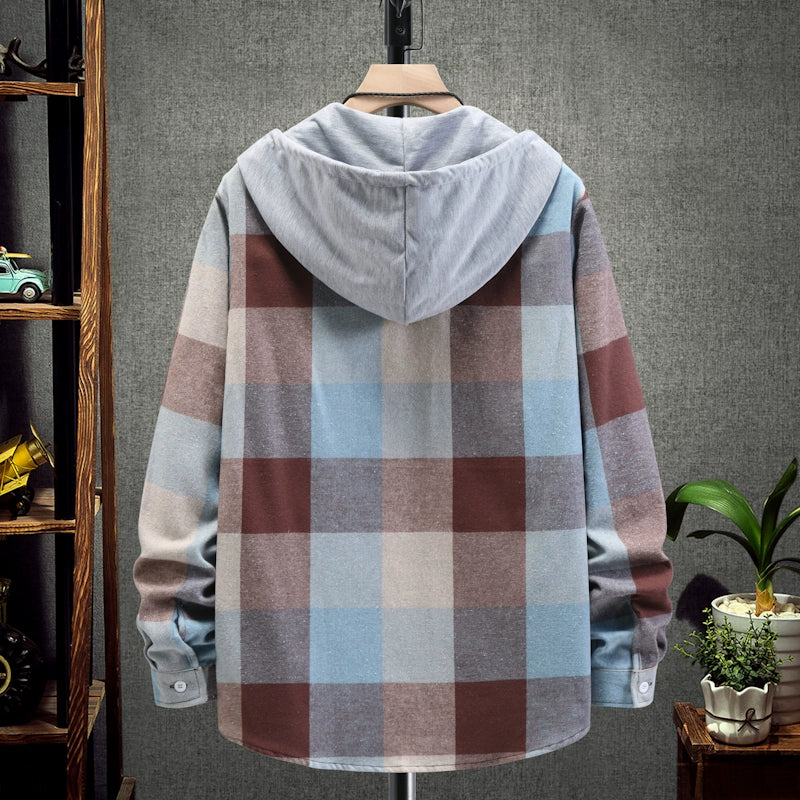 Chemise à Carreaux à Capuche pour Homme – Style Décontracté & Urbain – Manches Longues🚚 Livraison rapide en 8 à 12 jours ouvrés depuis la France FelizShop