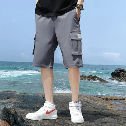 Cargo shorts men's summer loose-fitting five-point pants multi-pocket functional sports pants 🚚 Livraison rapide en 8 à 12 jours ouvrés depuis la France FelizShop