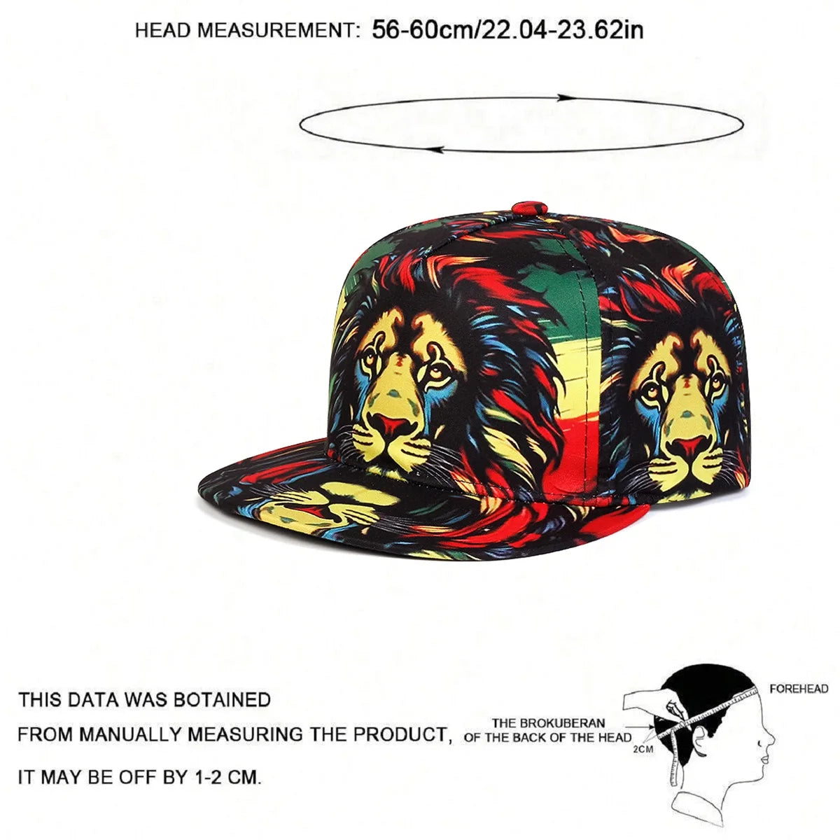Men's Lion Animal Cartoon Printing Baseball Hat Hip Hop Fashion Women's Snapback hat Leisure Sports Button Hat Adjustable 🚚 Livraison rapide FelizShop