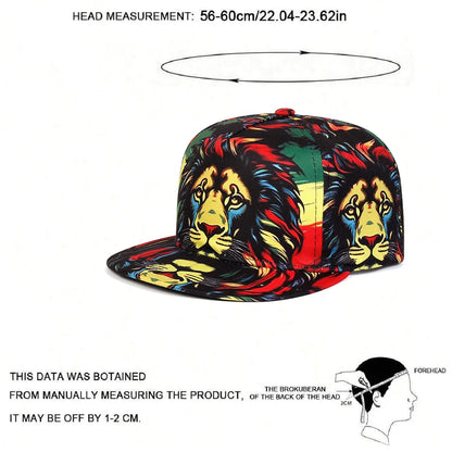 Men's Lion Animal Cartoon Printing Baseball Hat Hip Hop Fashion Women's Snapback hat Leisure Sports Button Hat Adjustable 🚚 Livraison rapide FelizShop