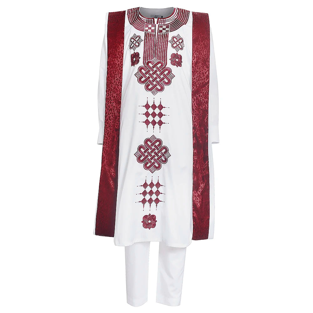 Dashiki Ensemble 3 Pièces pour Homme - Boubou, Pantalon & Veste Traditionnelle Africaine | Livraison Gratuite & Rapide - FelizShop
