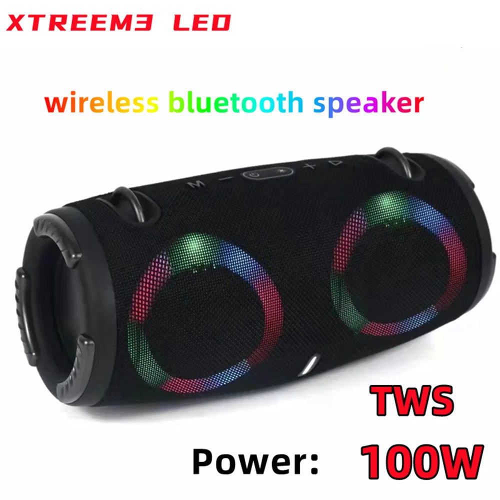 Enceinte Bluetooth Portable Étanche 100W – Son Puissant avec Lumières RGB Colorées, Subwoofer Sans Fil, Stéréo 360° Surround, TWS & Radio FM  🚚 Livraison rapide en 8 à 12 jours ouvrés depuis la France ou nos entr FelizShop