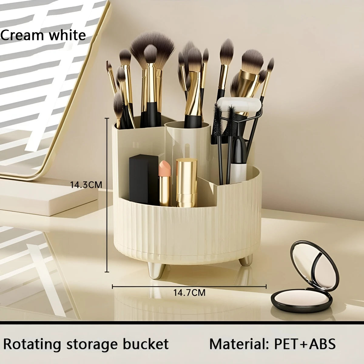 Organisateur de Maquillage Rotatif – Grande Capacité & Support Pinceaux – Rangement Élégant pour Coiffeuse🚚 Livraison rapide en 8 à 12 jours ouvrés depuis la France FelizShop