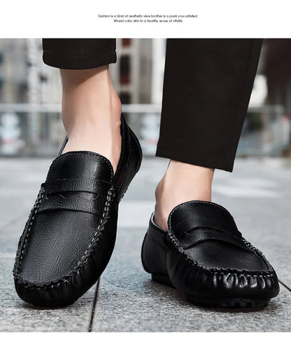 Mocassins Homme Cuir – Chaussures Décontractées à Enfiler | Loafers Style Bateau Haut de Gamme (Taille 38 à 47)🚚 Livraison rapide en 8 à 12 jours ouvrés depuis la France FelizShop