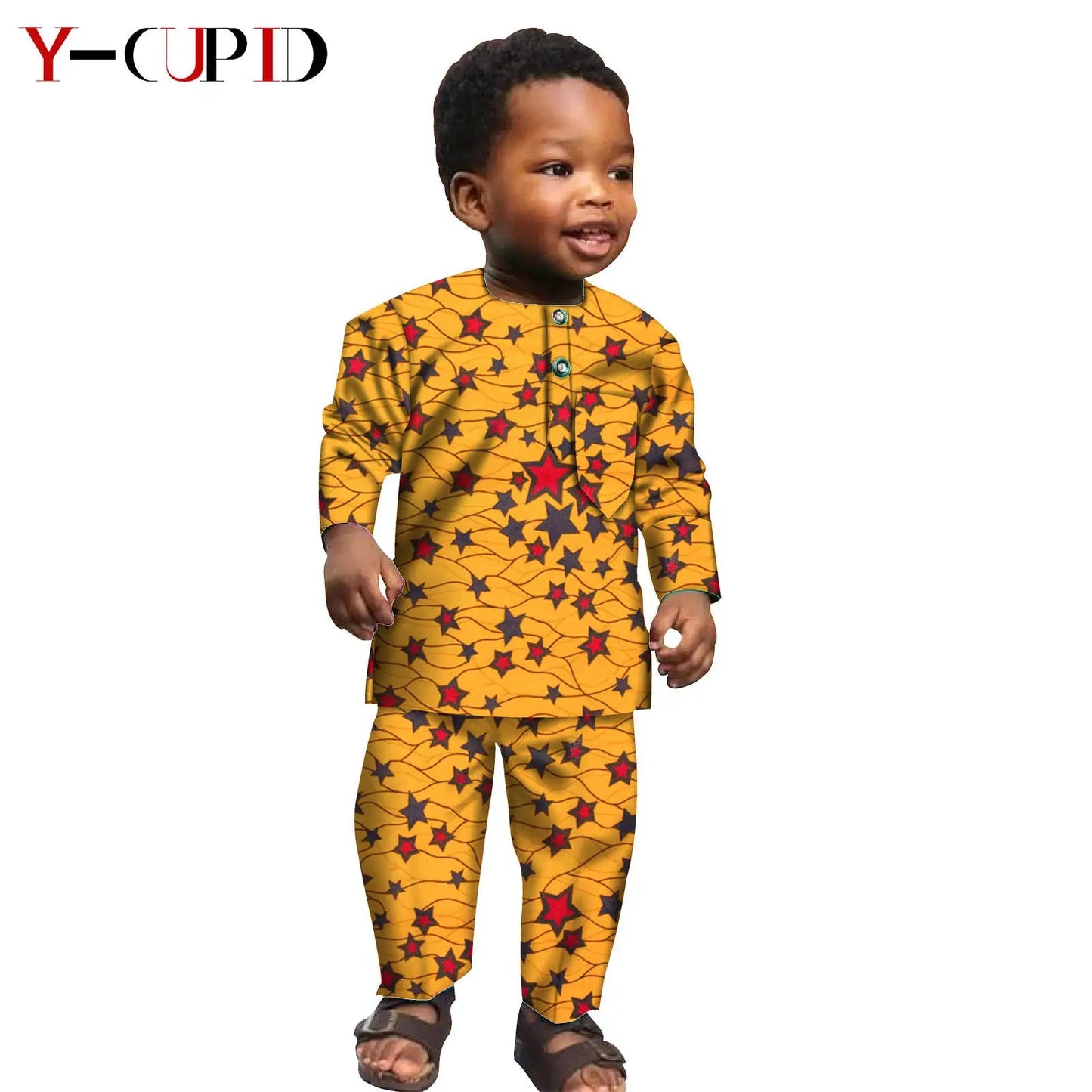 Ensemble Africain Garçon 2 Pièces – Chemise & Pantalon FelizShop