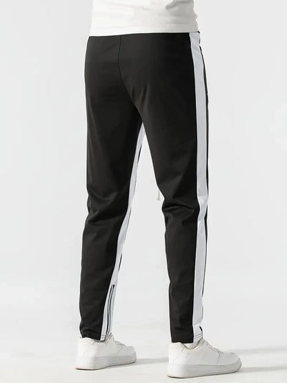 Men Sweatshirts Jogging Pants Men Casual Pants Men Stylish Color Block Zip Pockets Drawstring Sports Skinny Pants Trousers Pants FelizShop