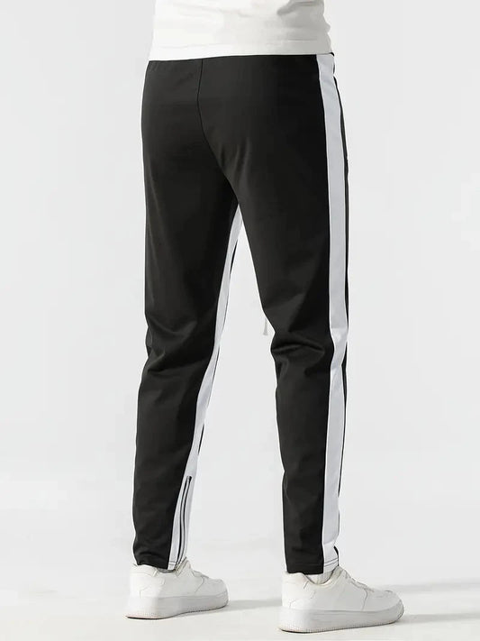 Men Sweatshirts Jogging Pants Men Casual Pants Men Stylish Color Block Zip Pockets Drawstring Sports Skinny Pants Trousers Pants FelizShop