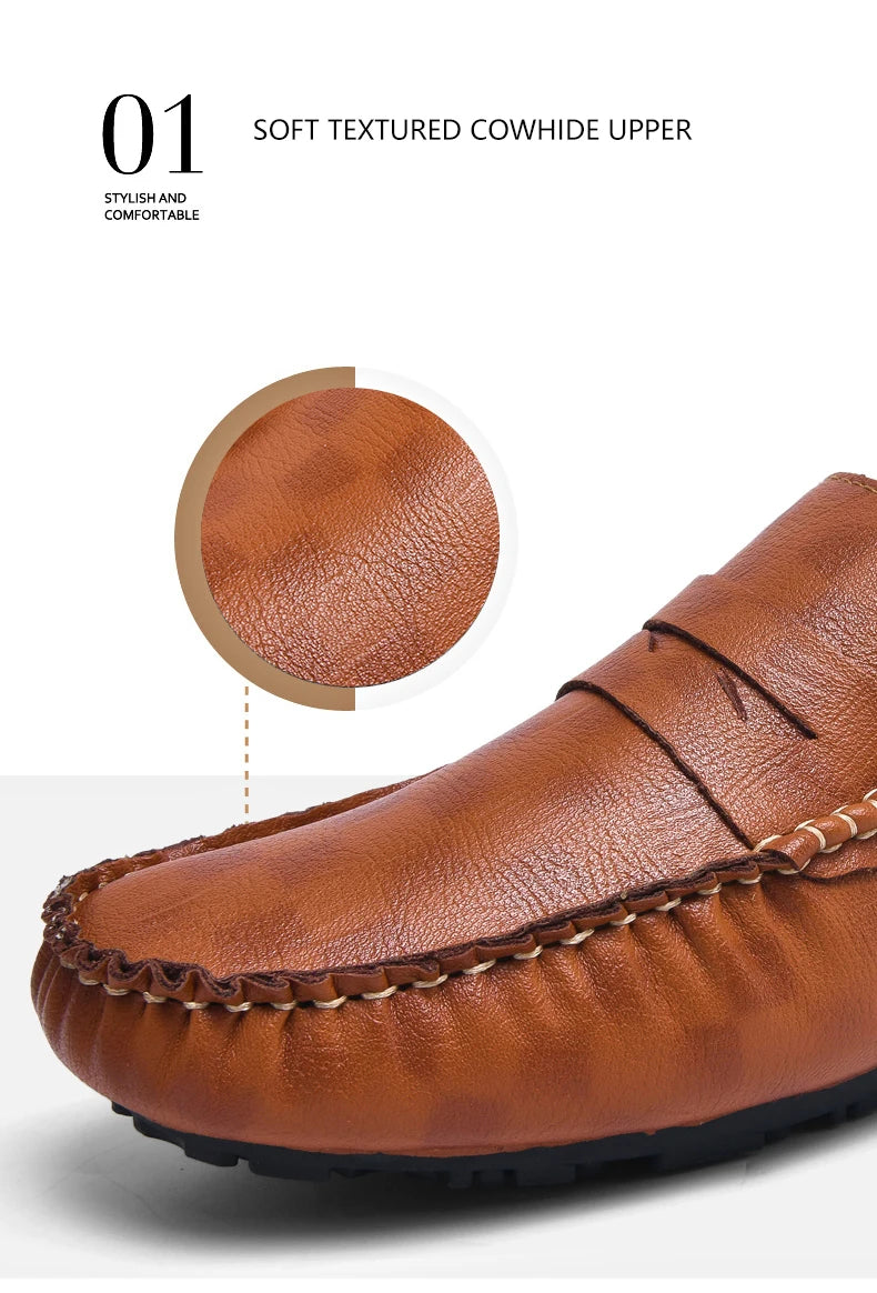 Mocassins Homme Cuir – Chaussures Décontractées à Enfiler | Loafers Style Bateau Haut de Gamme (Taille 38 à 47)🚚 Livraison rapide en 8 à 12 jours ouvrés depuis la France FelizShop