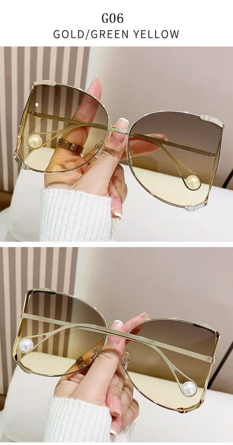 sunglasses Women 2024 Vacation Luxury Oversized Fashion Glasses Sunscreen Luxe Femme Lentes De Sol Mujer Lunette Soleil Femme 🚚 Livraison rapide en 8 à 12 jours ouvrés depuis la France FelizShop