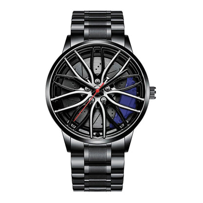 Montre Homme Sport Luxe – Quartz Acier Inoxydable Design Jante de Voiture FelizShop
