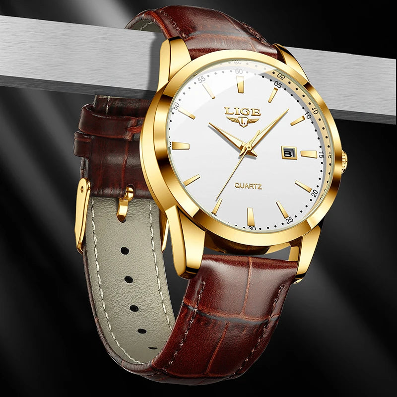 Montre Homme LIGE – Bracelet Cuir Marron – Chronographe Sport & Élégance🚚 Livraison rapide en 8 à 12 jours ouvrés depuis la France FelizShop