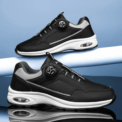 Chaussures de Sport Homme 2025 – Cuir Imperméable, Design Élastique avec Fermeture Tournante, Semelle à Coussin d’Air, Absorption des Chocs, Look Urbain Classique🚚 Livraison rapide en 8 à 12 jours ouvrés depuis la FelizShop