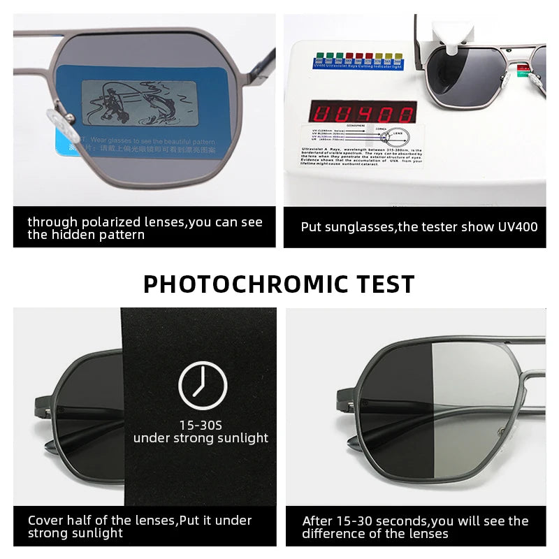 Lunettes de Soleil Photochromiques de Luxe – Polarisées & Anti-Éblouissement – Unisexe UV400🚚 Livraison rapide en 8 à 12 jours ouvrés depuis la France FelizShop