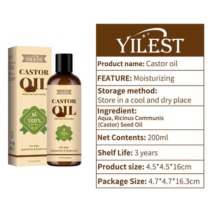 Huile de Ricin Naturelle YILEST 200ml – Soin Multi-Usages pour Cheveux, Cils, Sourcils & Peau🚚 Livraison rapide en 8 à 12 jours ouvrés depuis la France FelizShop