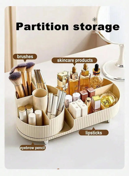 Organisateur de Maquillage Rotatif – Grande Capacité & Support Pinceaux – Rangement Élégant pour Coiffeuse🚚 Livraison rapide en 8 à 12 jours ouvrés depuis la France FelizShop