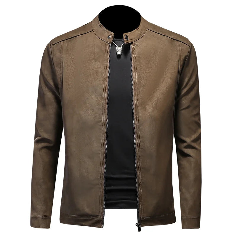 2025 new high-quality slim men's leather jacket,🚚Livraison rapide gratuite et sécurisée FelizShop