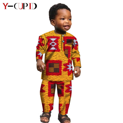 Ensemble Africain Garçon 2 Pièces – Chemise & Pantalon FelizShop