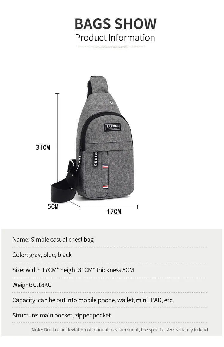 Banane Homme Imperméable – Grande Capacité & Sangle Ajustable
 env. 30 cm (L) x 15 cm (H) x 10 cm (P)
Matériaux : tissu Oxford imperméable + fermetures éclair renforcées
Capacité : plusieurs poches zippées pour té FelizShop