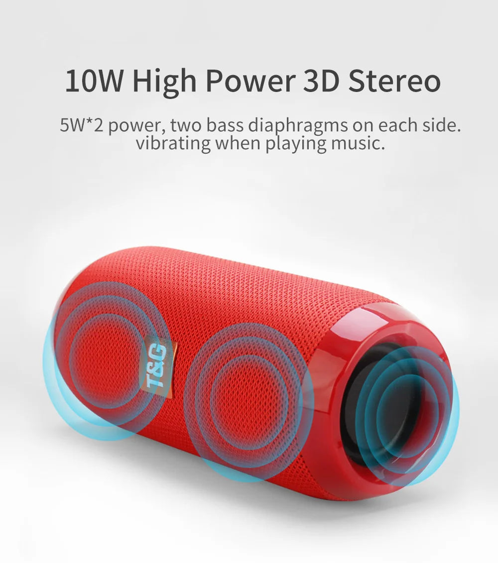 Enceinte Bluetooth Portable T&G TG117 – Haut-parleur Étanche TWS, Son Stéréo Surround, Support Carte TF et Radio FM, Idéal pour l’Extérieur 🚚 Livraison rapide en 8 à 12 jours ouvrés depuis la France ou nos entre FelizShop