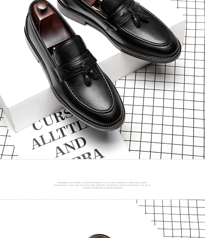 Chaussures pour homme en cuir véritable — Oxford de haute qualité — Sneakers outdoor style italien — Noires — Design élégant pour bureau, jogging ou tenue habillée🚚 Livraison rapide FelizShop