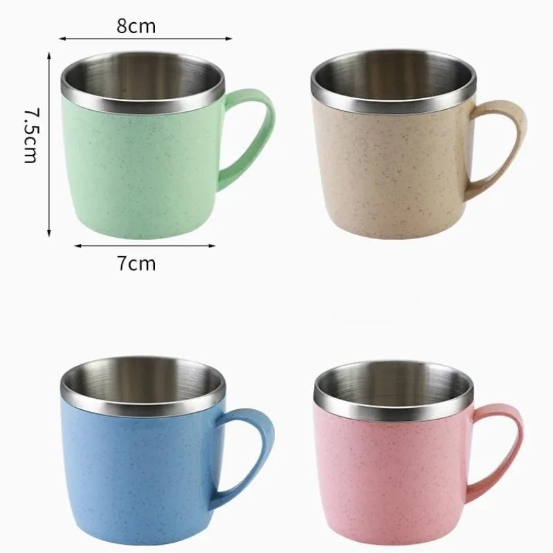 Tasse Inox Double Paroi – Anse Plastique Anti-Chaleur FelizShop