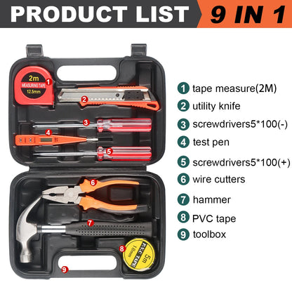 Kit d’Outils 8/9/12/13 Pièces avec Mallette – Réparation Maison & Auto FelizShop