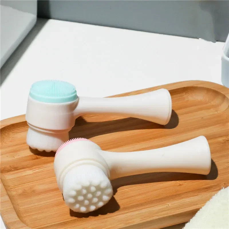 Silicone Facial Facial Cleansing Brush Manual Massage Facial Cleansing Brush Soft Bristles Silicone 3D Double-Sided Face Brushes 🚚 Livraison rapide en 8 à 12 jours ouvrés depuis la France FelizShop