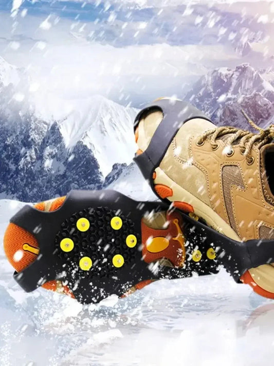 Crampons Antidérapants 10 Pointes – Griffe de Neige Universelle pour Chaussures, Randonnée, Alpinisme et Marche en Extérieur, Unisexe FelizShop