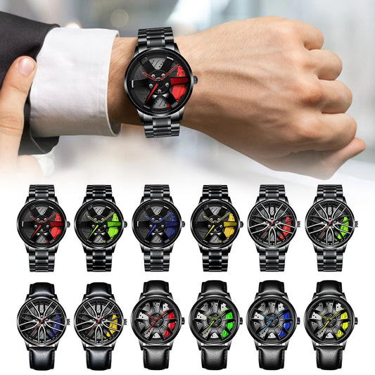 Montre Homme Sport Luxe – Quartz Acier Inoxydable Design Jante de Voiture FelizShop