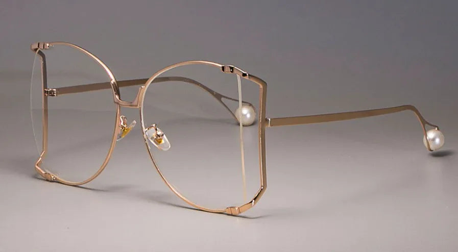 45476 Metal Square Gradient Sunglasses Men Women Pearl Decoration Brand Glasses Designer Fashion Male Female Shades 🚚 Livraison rapide en 8 à 12 jours ouvrés depuis la France FelizShop