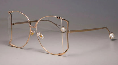 45476 Metal Square Gradient Sunglasses Men Women Pearl Decoration Brand Glasses Designer Fashion Male Female Shades 🚚 Livraison rapide en 8 à 12 jours ouvrés depuis la France FelizShop