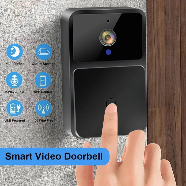 Caméra de Sonnette Vidéo WiFi – Vision Nocturne HD, Sans Fil, Batterie Intégrée, Interphone Bidirectionnel avec Modulation de Voix, Sécurité Intelligente pour la Maison 🚚 Livraison rapide en 8 à 12 jours ouvrés FelizShop