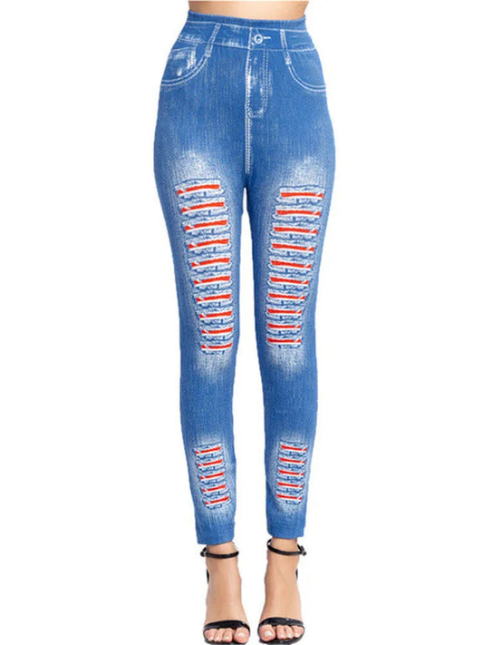 YRRETY – Leggings de sport femme effet jean, sans couture, extensibles et imprimés. Taille haute, parfaits pour l’été, le running, la salle de sport ou un look décontracté push-up.🚚Livraison gratuite rapide et sé FelizShop