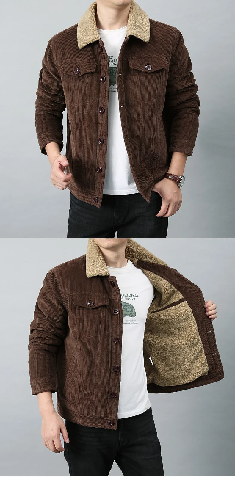 Blouson Homme Hiver – Velours Côtelé, Doublure Polaire & Coupe Décontractée
🚚Livraison rapide gratuite et sécurisée FelizShop
