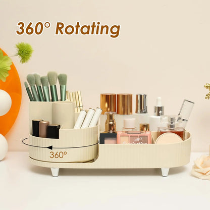 Organisateur de Maquillage Rotatif – Grande Capacité & Support Pinceaux – Rangement Élégant pour Coiffeuse🚚 Livraison rapide en 8 à 12 jours ouvrés depuis la France FelizShop