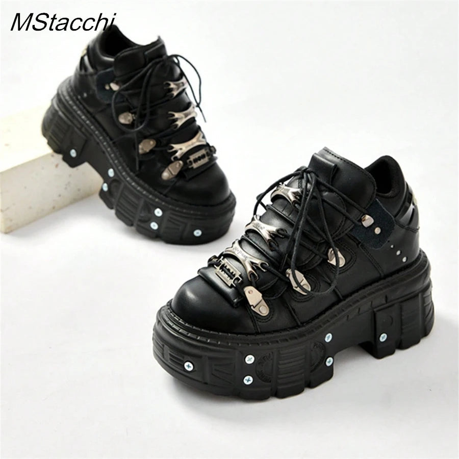 Bottines Gothiques Femme 2025 – Chaussures Noires Punk à Plateforme avec Détails Métal | Sneakers Rock Unisexes à Lacets
🚚 Livraison rapide en 8 à 12 jours ouvrés depuis la France FelizShop