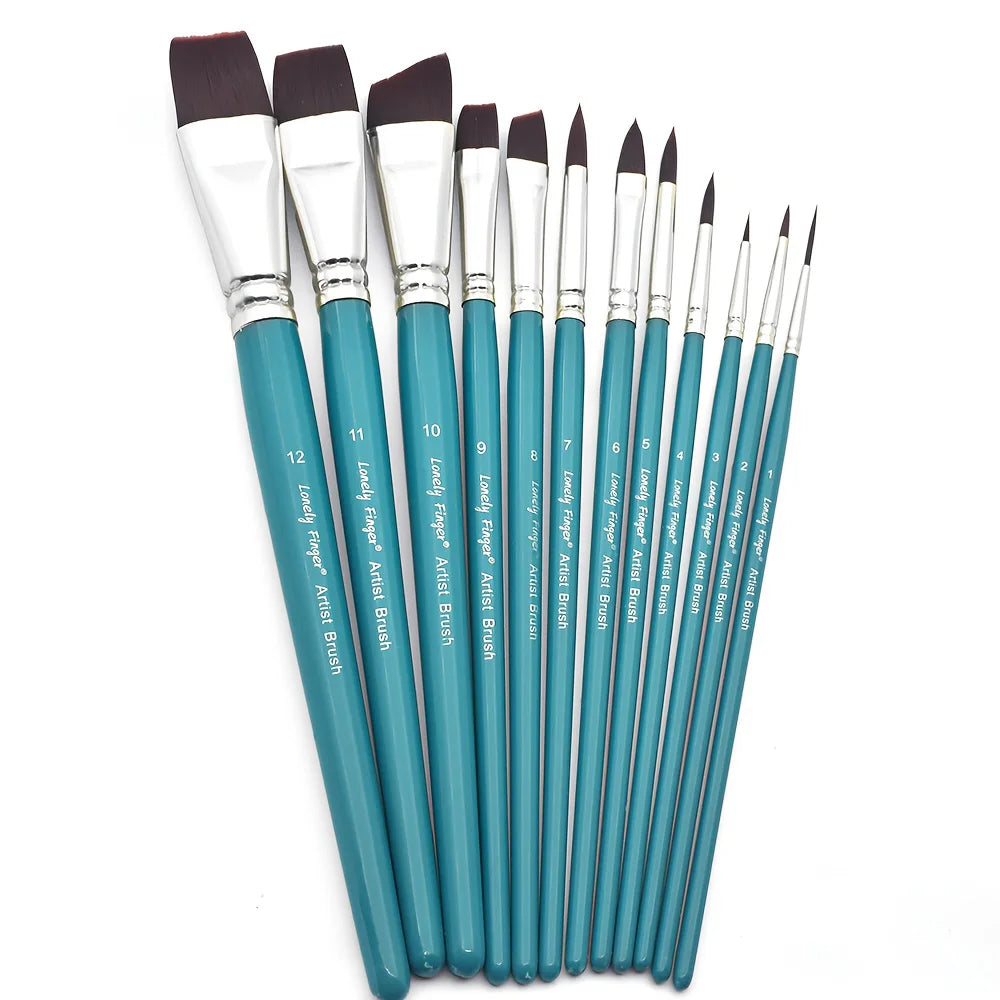 Ensemble de 12 pinceaux professionnels pour maquillage artistique – Poils en nylon premium – Pour maquillage de scène, pétales, embouts dôme, reliefs et tracés fins🚚 Livraison rapide en 8 à 12 jours ouvrés depuis FelizShop