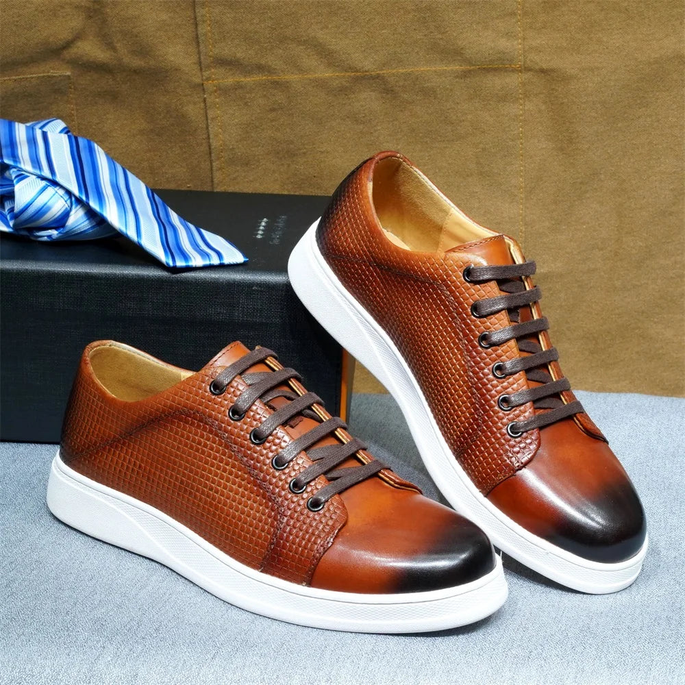 Chaussures casual classiques pour homme, taille 38 à 50 — Sneakers en cuir véritable à lacets — Derby plats, chaussures de conduite, shopping ou travail🚚 Livraison rapide en 8 à 12 jours ouvrés depuis la France FelizShop