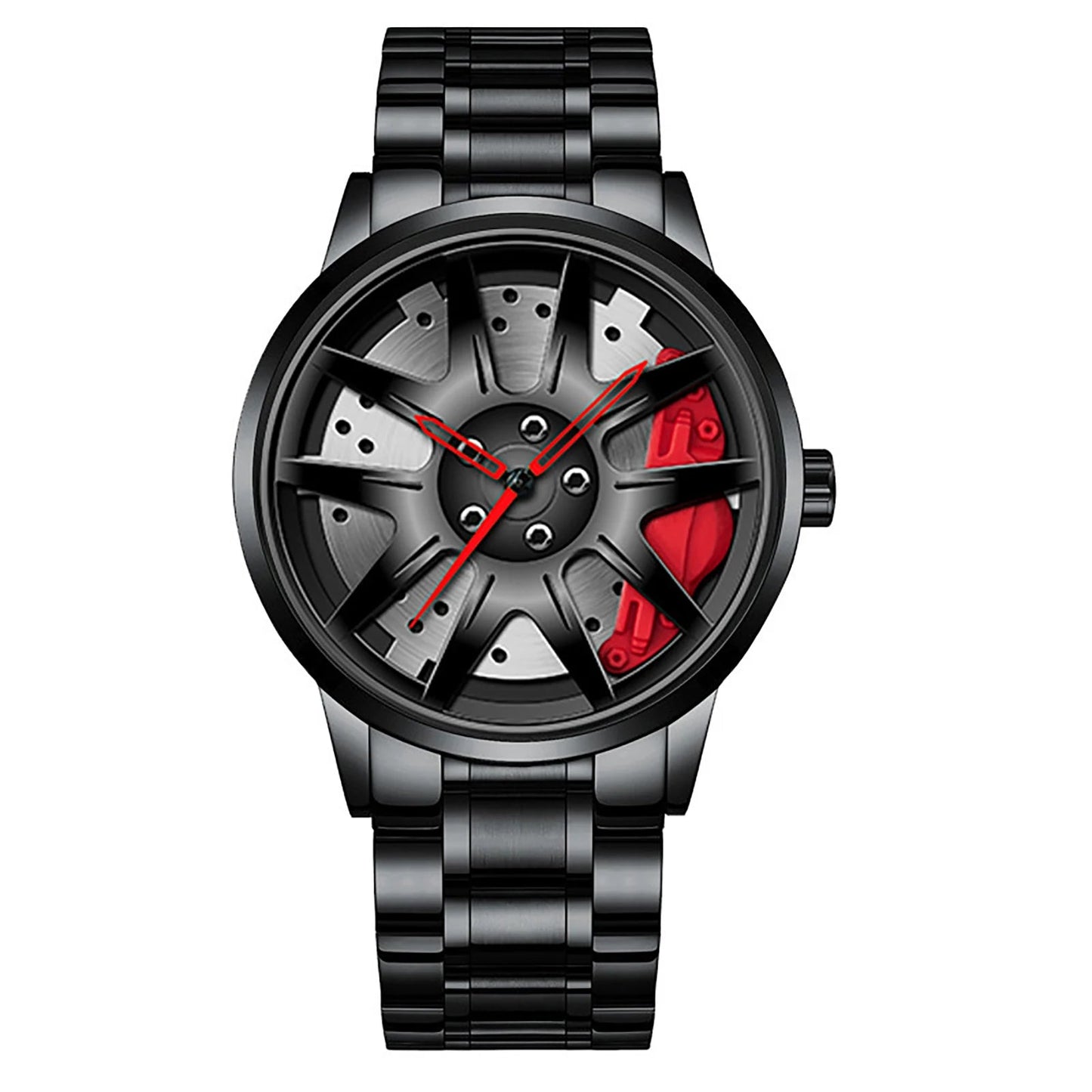 Montre Homme Sport Luxe – Quartz Acier Inoxydable Design Jante de Voiture FelizShop