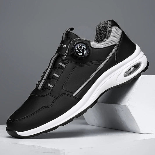 Chaussures de Sport Homme 2025 – Cuir Imperméable, Design Élastique avec Fermeture Tournante, Semelle à Coussin d’Air, Absorption des Chocs, Look Urbain Classique🚚 Livraison rapide en 8 à 12 jours ouvrés depuis la FelizShop