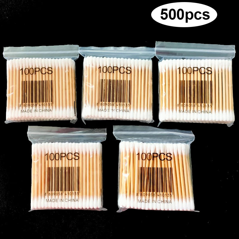Lot de 500 Cotons-Tiges Jetables – Maquillage, Cils, Nettoyage Oreilles & Nez FelizShop