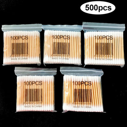 Lot de 500 Cotons-Tiges Jetables – Maquillage, Cils, Nettoyage Oreilles & Nez FelizShop