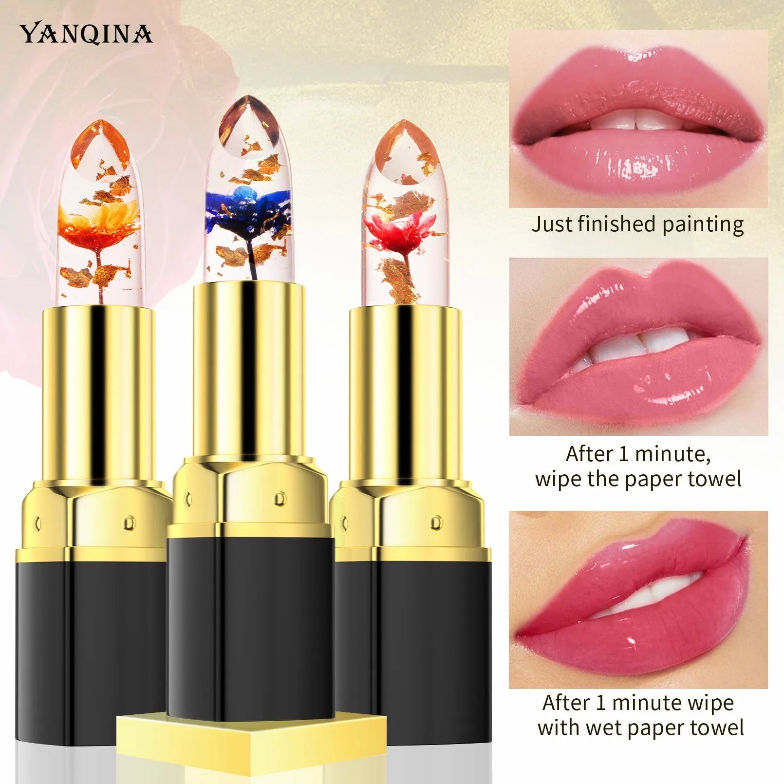 Baume à Lèvres Magique Fleur Cristal – Couleur Thermo-Réactive | Transparent, Longue Tenue & Ultra Hydratant🚚 Livraison rapide FelizShop