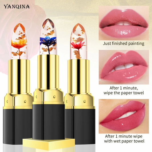 Baume à Lèvres Magique Fleur Cristal – Couleur Thermo-Réactive | Transparent, Longue Tenue & Ultra Hydratant🚚 Livraison rapide FelizShop